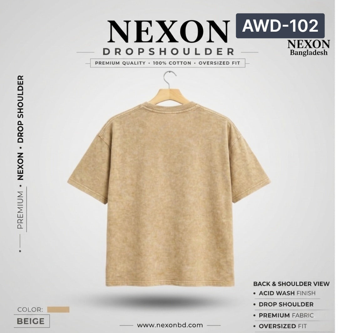 Acid Wash Drop Shoulder - Cream