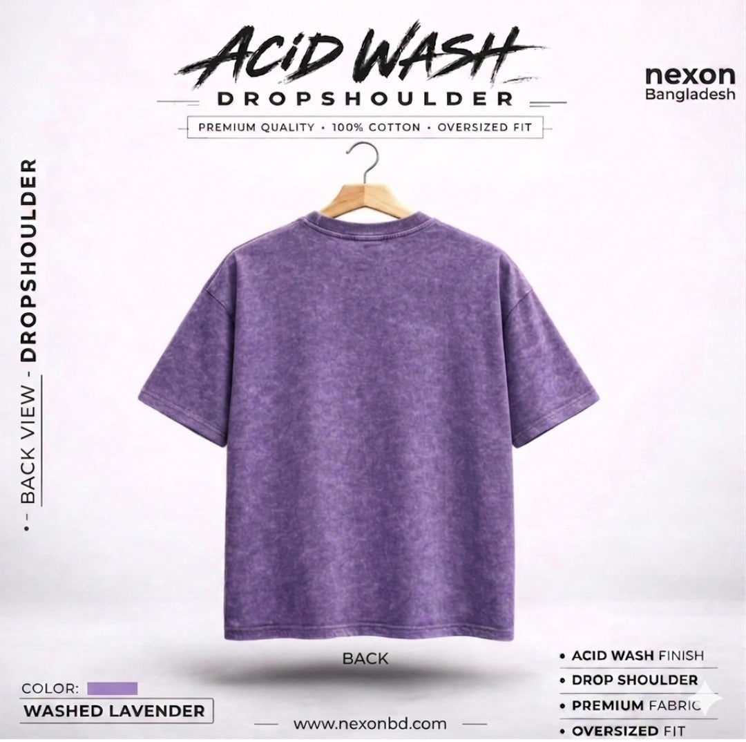 Acid Wash Drop Shoulder - Lavender