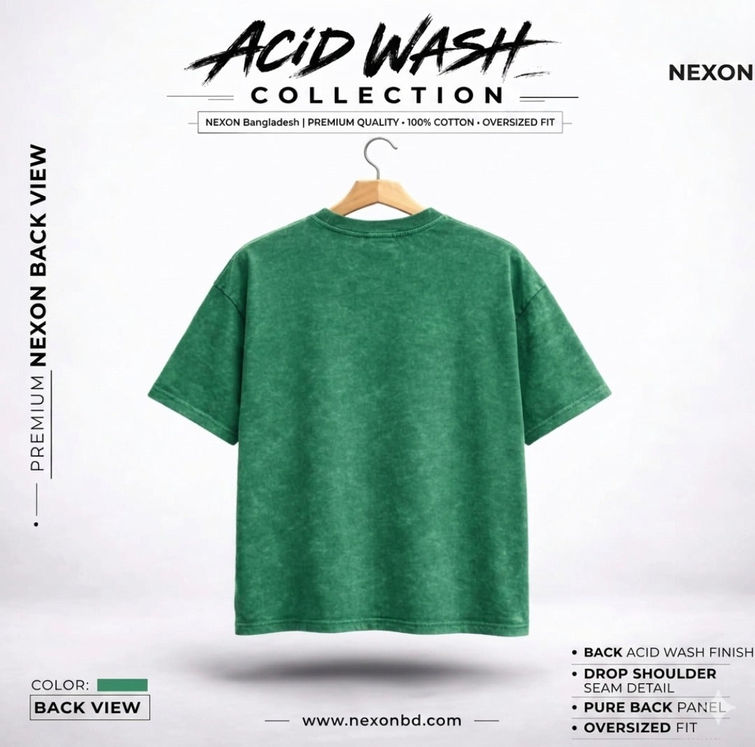 Acid Wash Drop Shoulder - Green