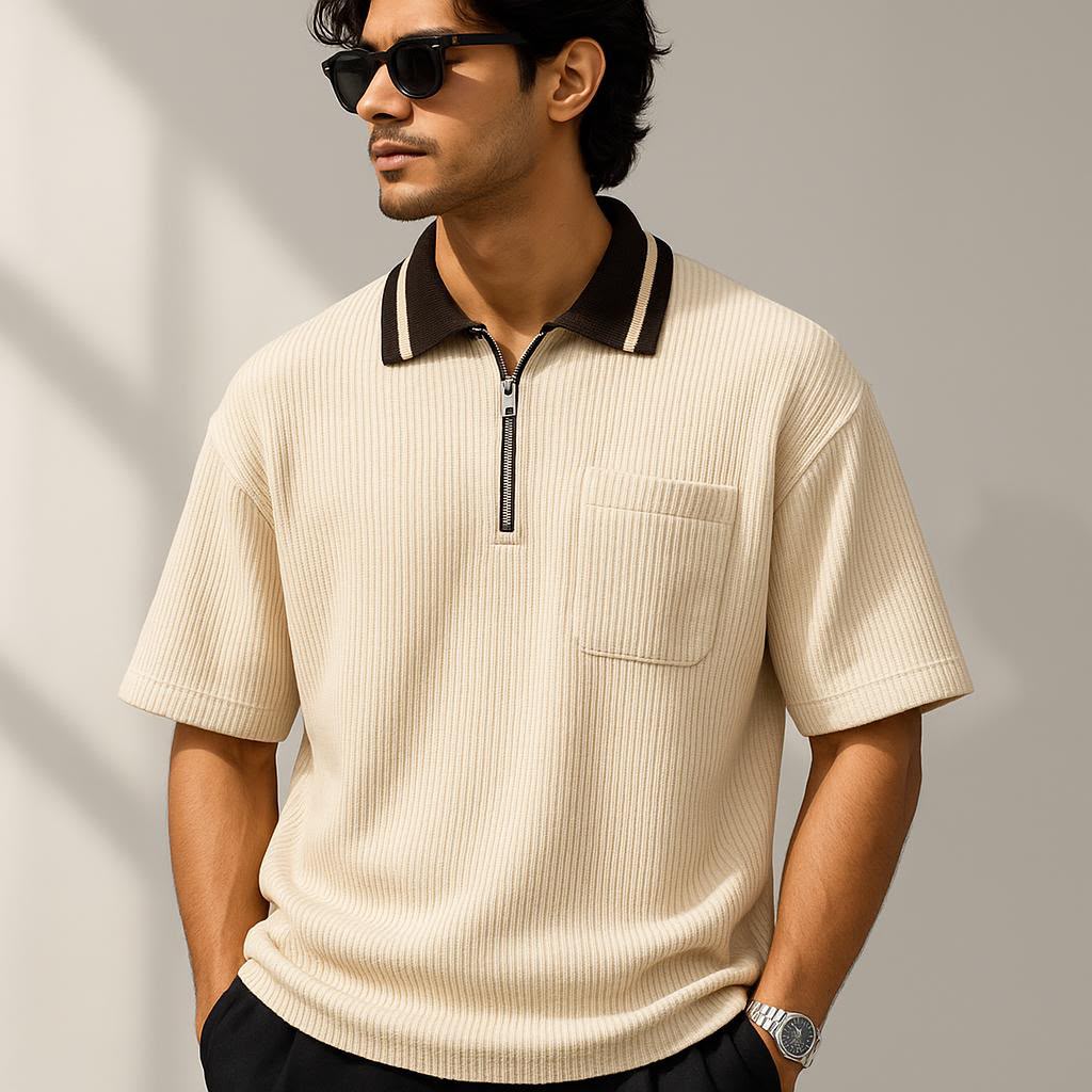 Premium Box Cut Polo - Beige