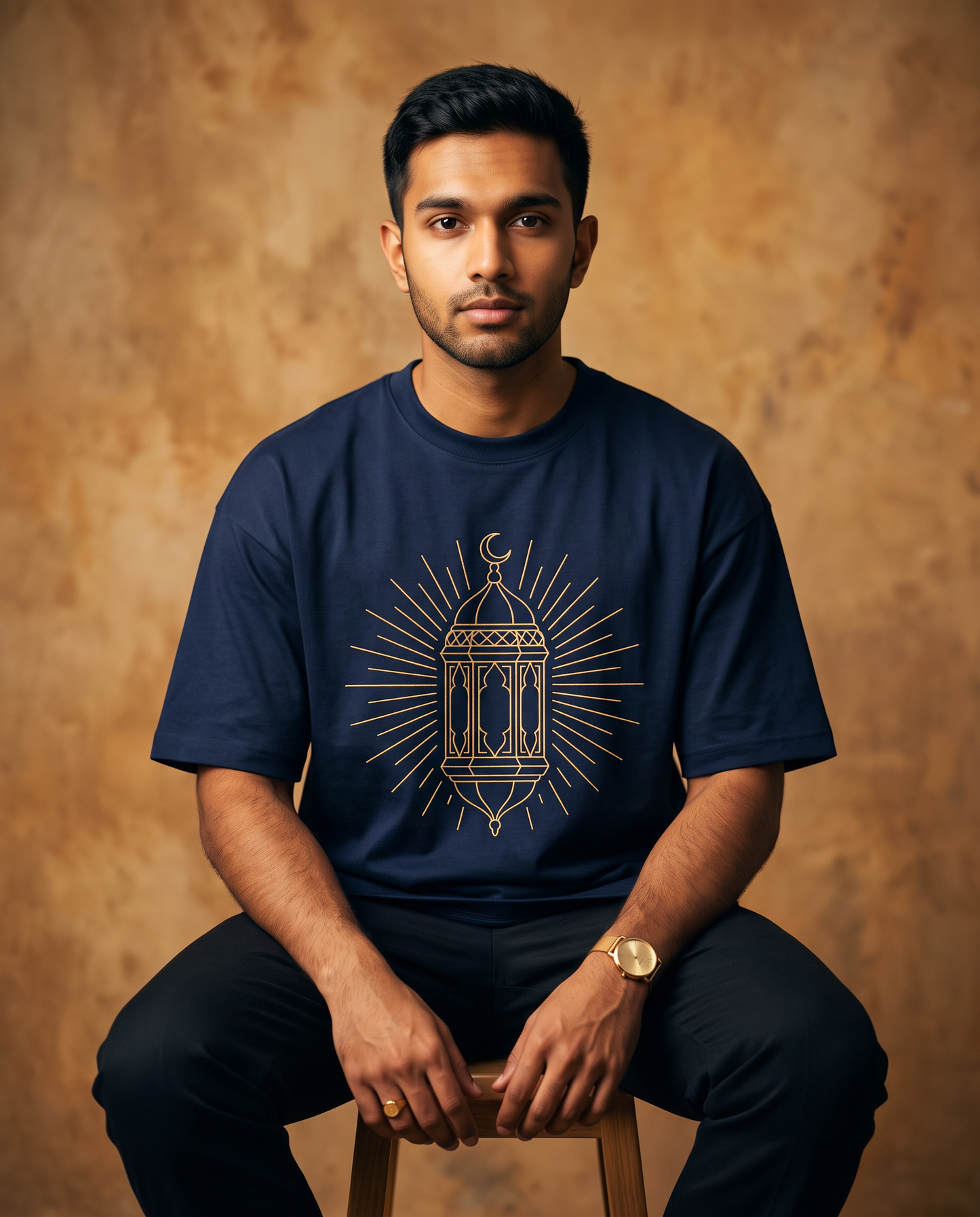 Mosque Lantern Glow Over Size T-shirt