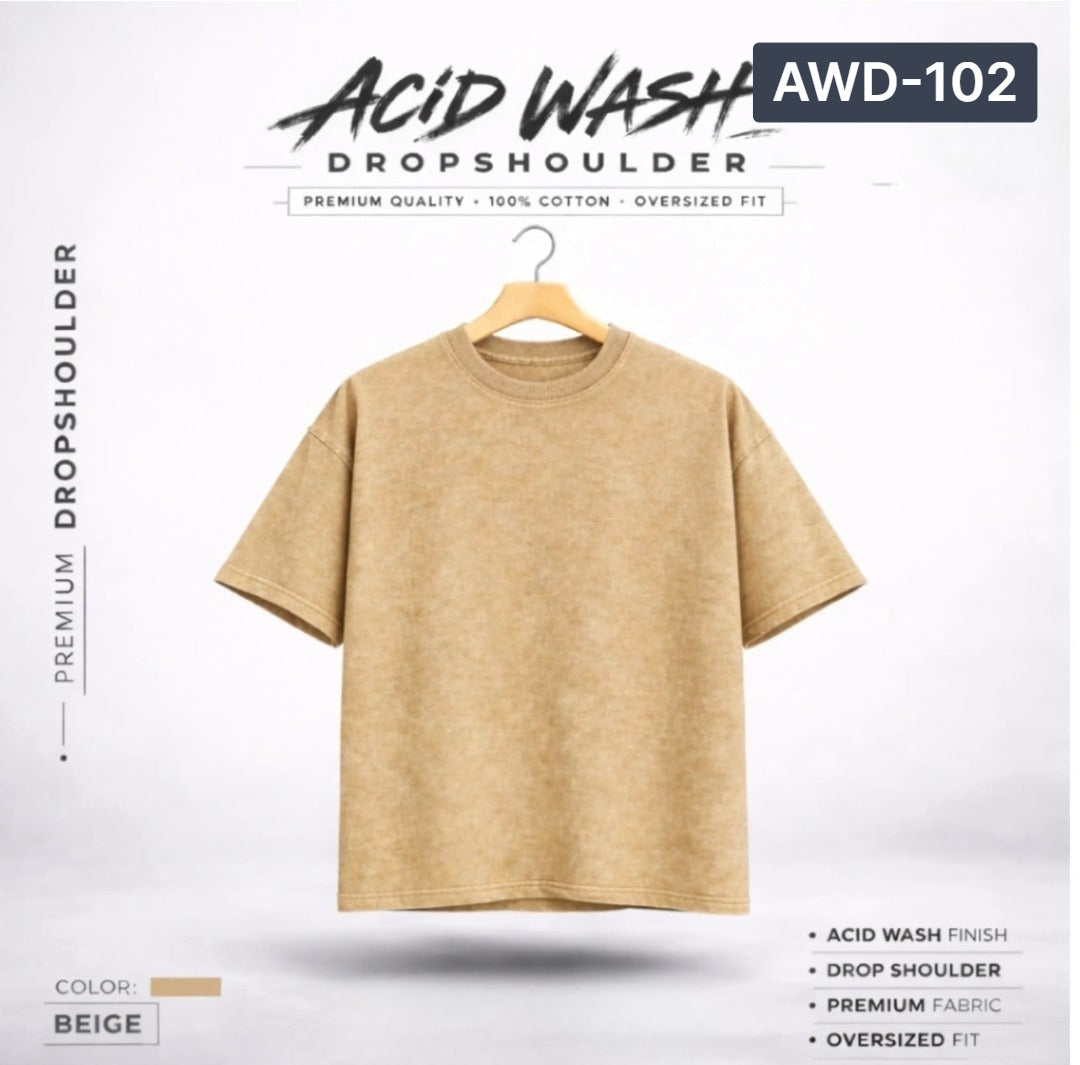 Acid Wash Drop Shoulder - Cream