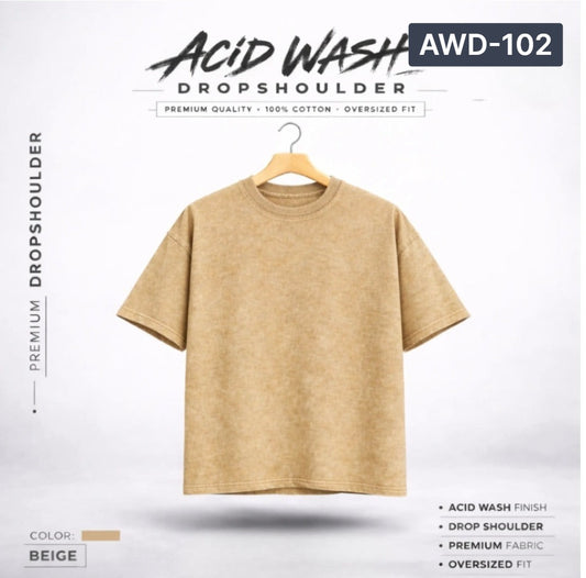 Acid Wash Drop Shoulder - Cream