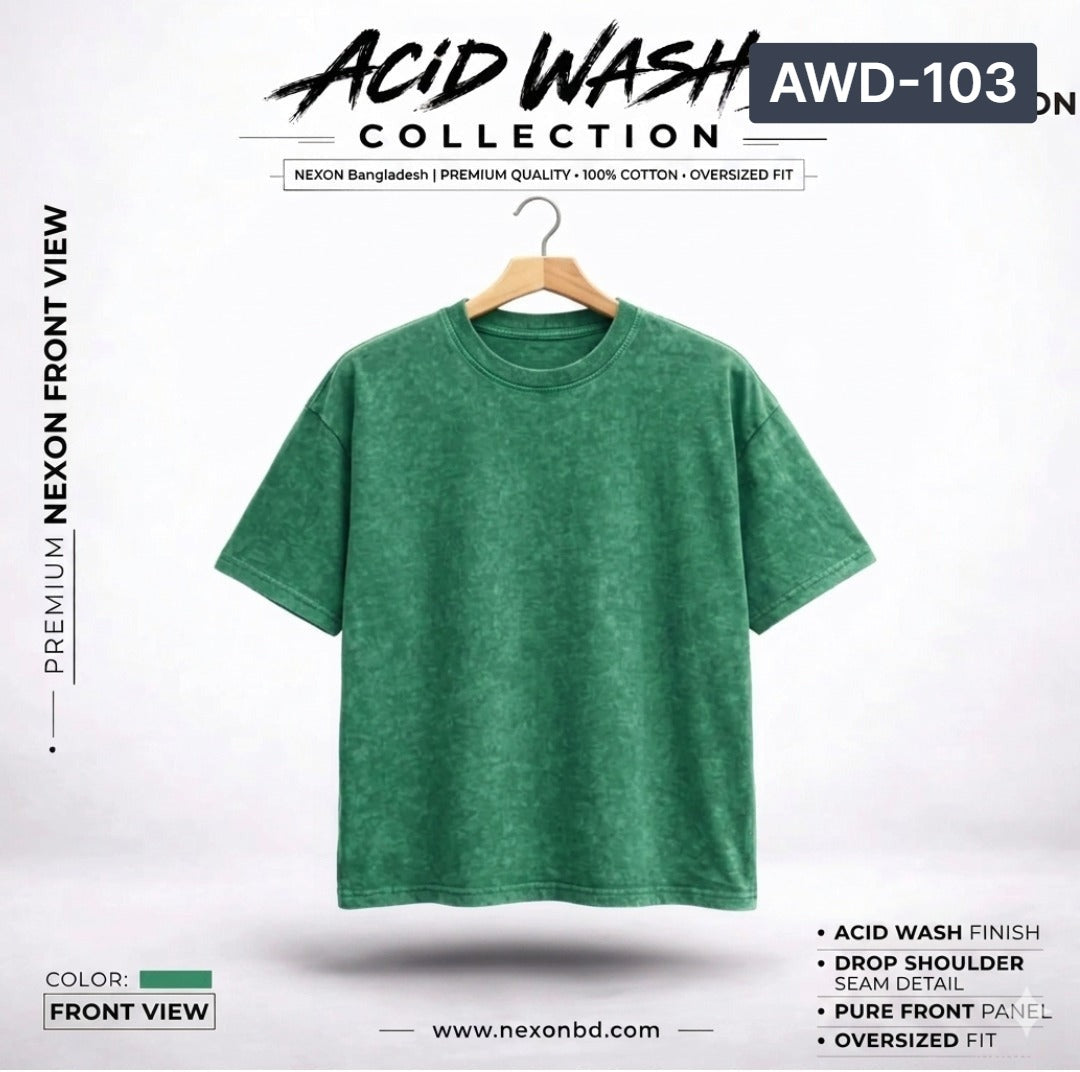 Acid Wash Drop Shoulder - Green
