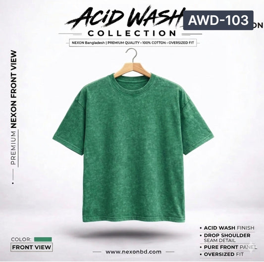 Acid Wash Drop Shoulder - Green