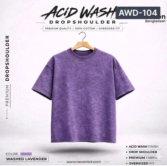 Acid Wash Drop Shoulder - Lavender