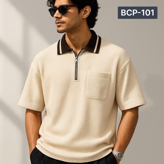 Premium Box Cut Polo - Beige