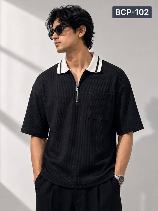 Premium Box Cut Polo - Black