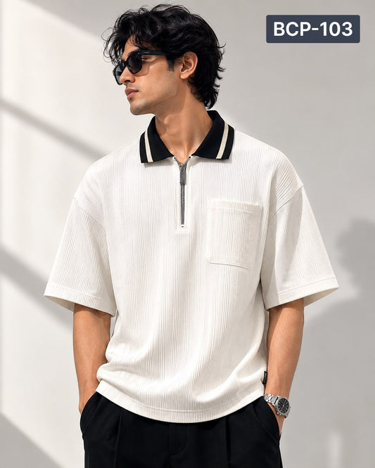 Premium Box Cut Polo - Cream