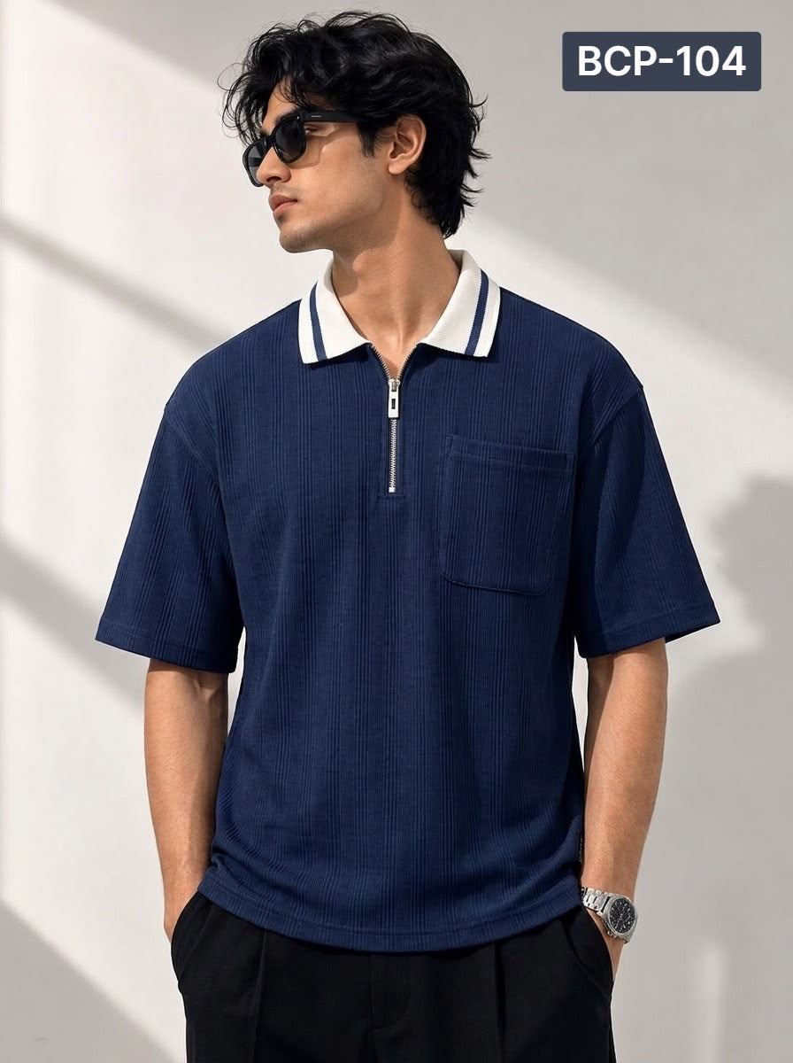 Premium Box Cut Polo - Navy