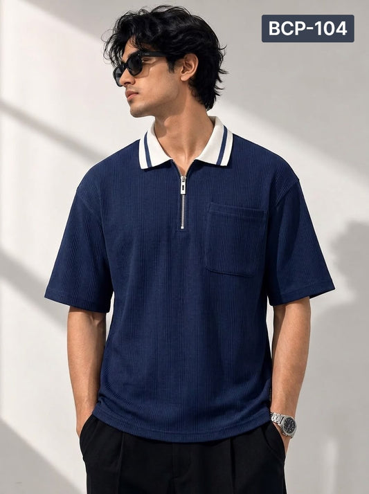Premium Box Cut Polo - Navy