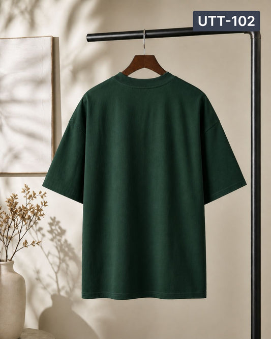 Solid Drop Shoulder - Bottle Green