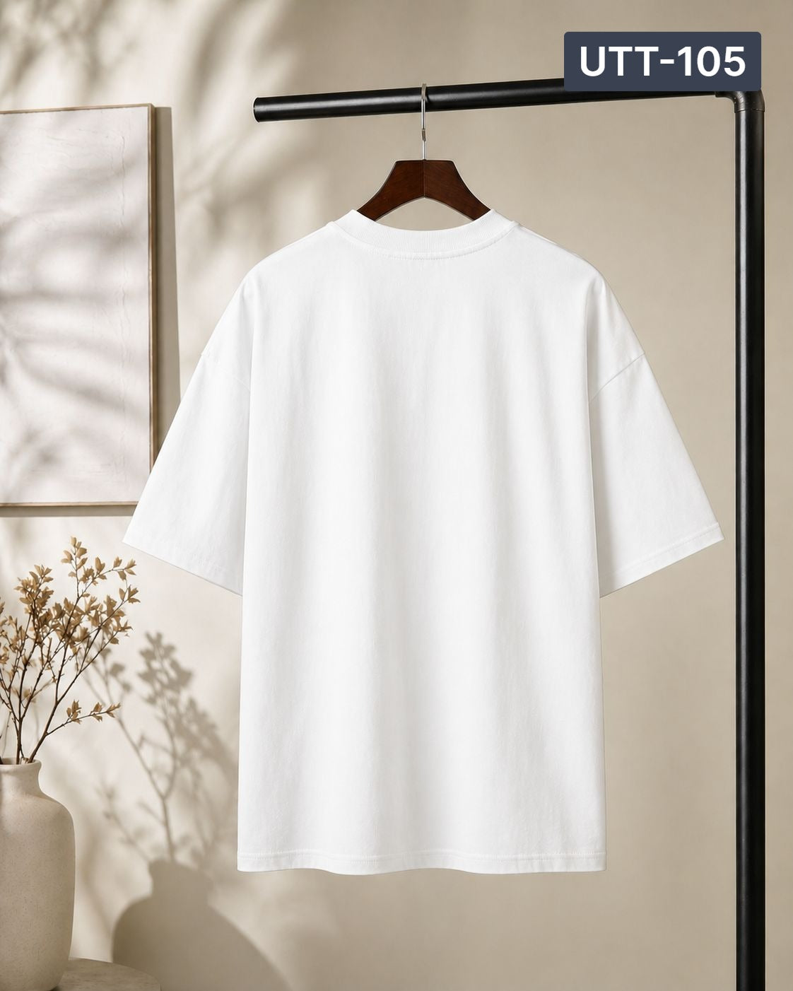 Solid Drop Shoulder - White