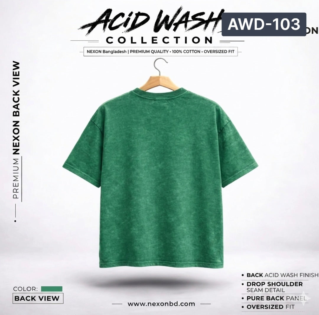 Acid Wash Drop Shoulder - Green