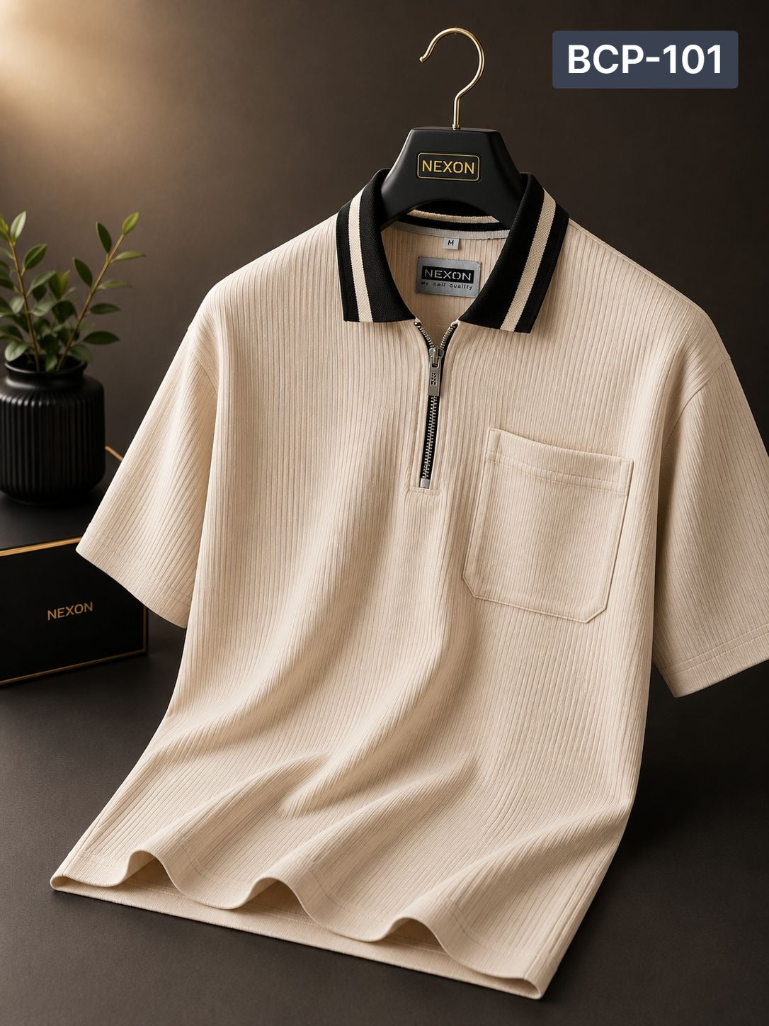 Premium Box Cut Polo - Beige