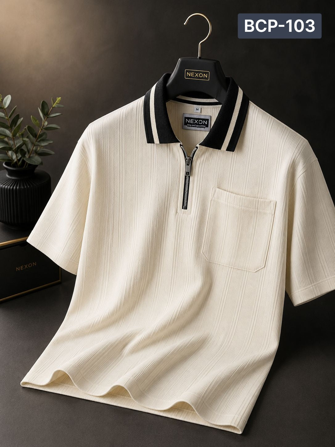 Premium Box Cut Polo - Cream