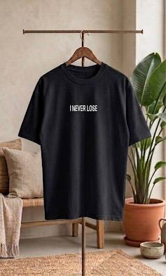 Never Lose  Drop Shoulder - Black