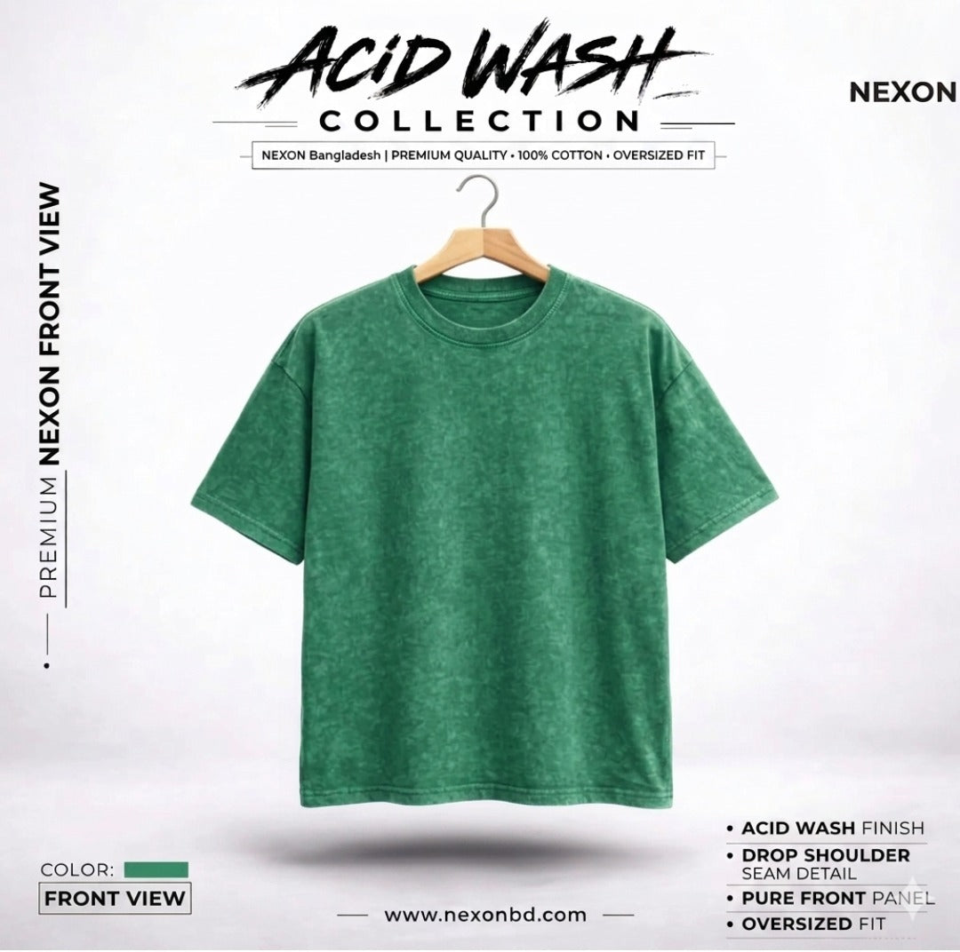 Acid Wash Drop Shoulder - Green
