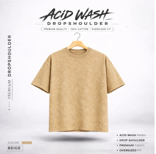 Acid Wash Drop Shoulder - Cream
