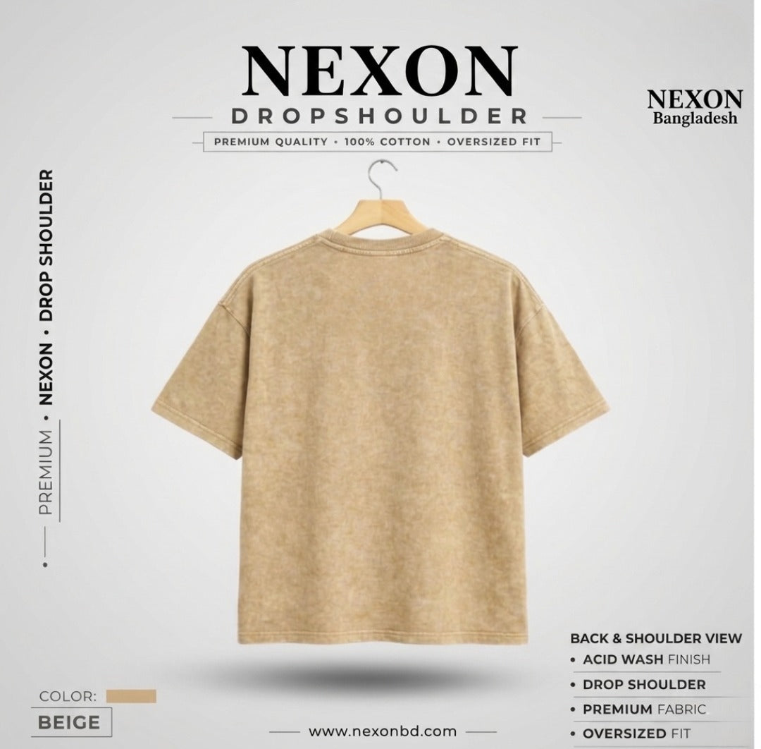 Acid Wash Drop Shoulder - Cream