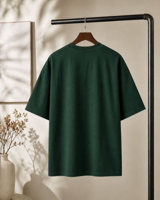 Solid Drop Shoulder - Bottle Green