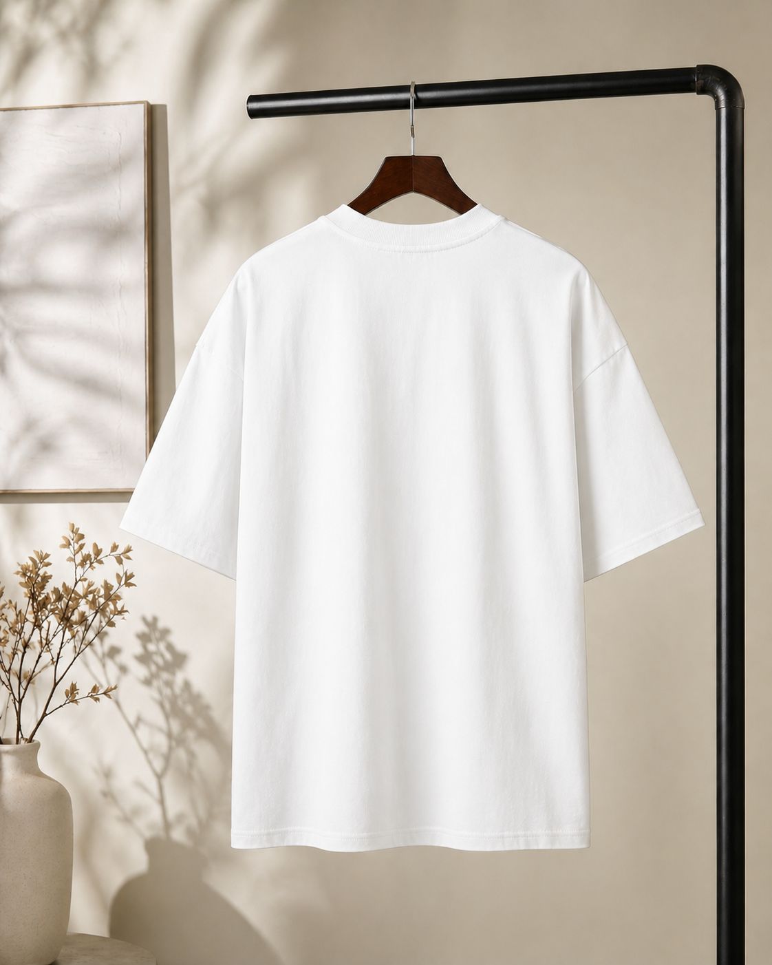 Solid Drop Shoulder - White