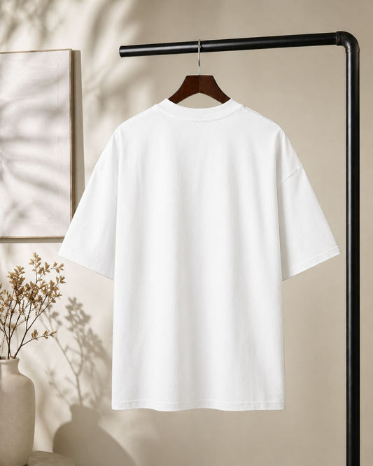 Solid Drop Shoulder - White