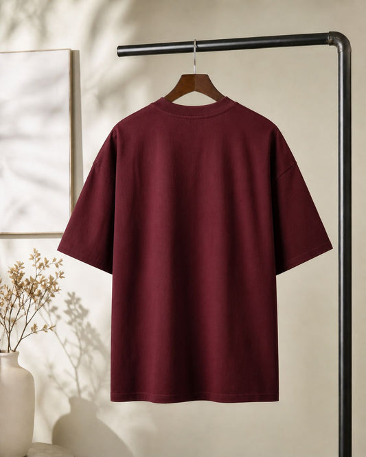 Solid Drop Shoulder - Maroon