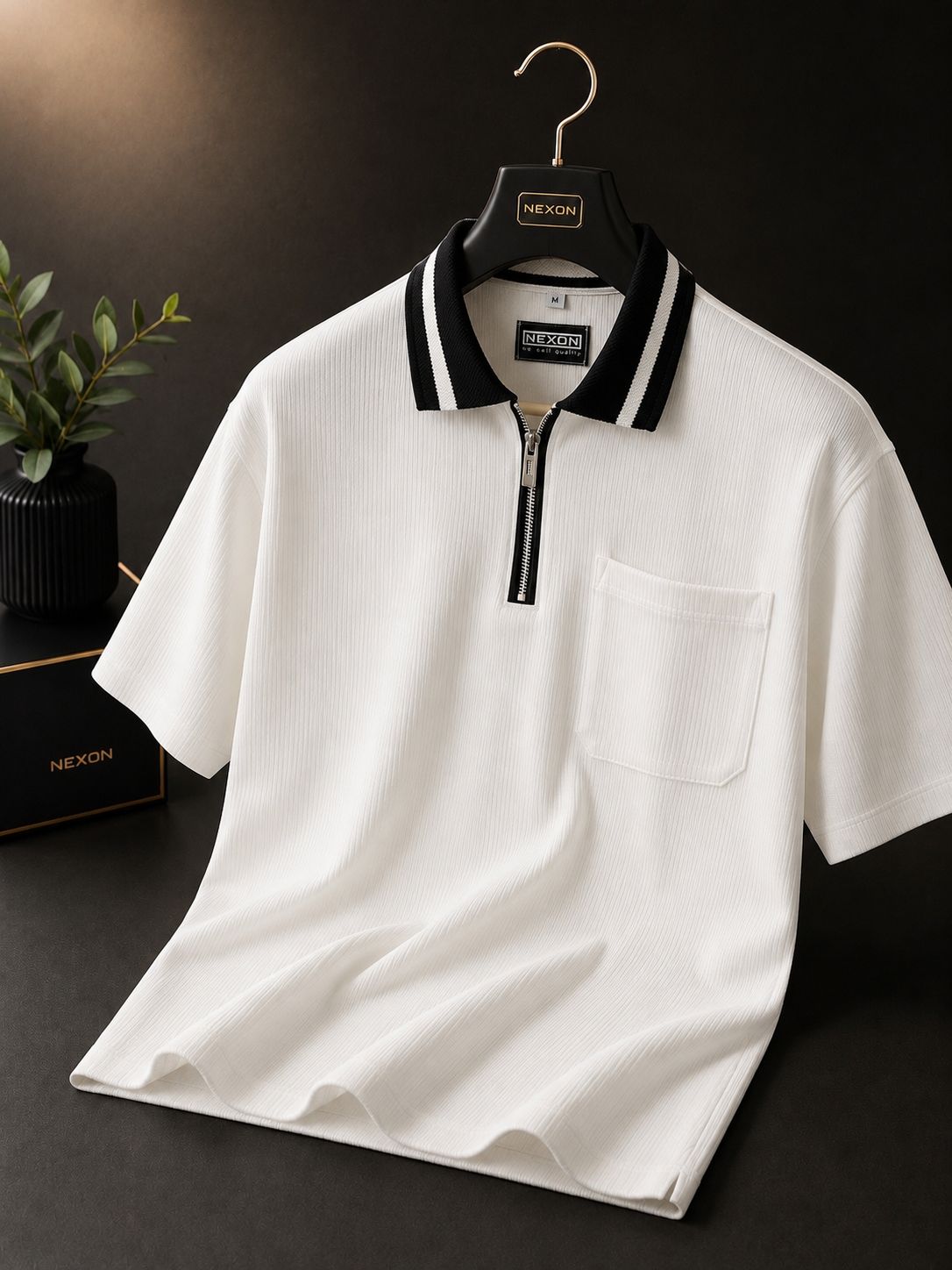 Premium Box Cut Polo - White