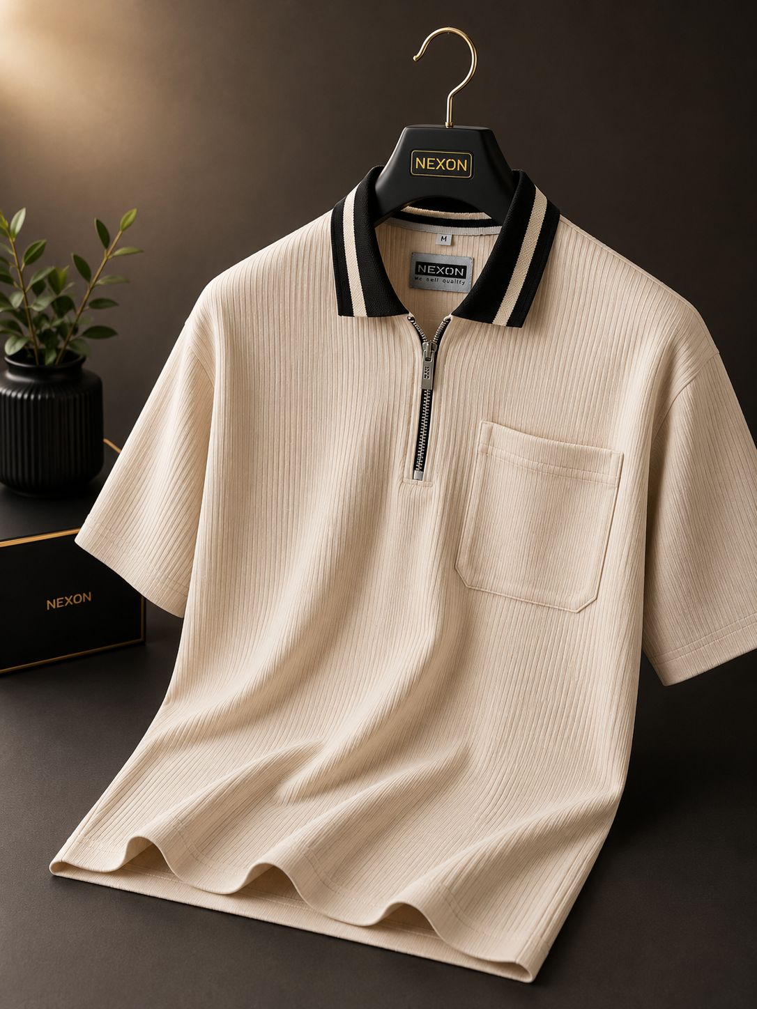 Premium Box Cut Polo - Beige