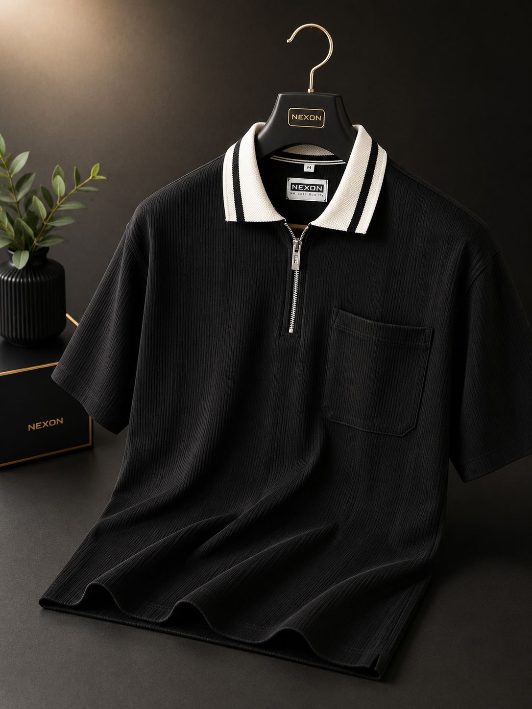 Premium Box Cut Polo - Black