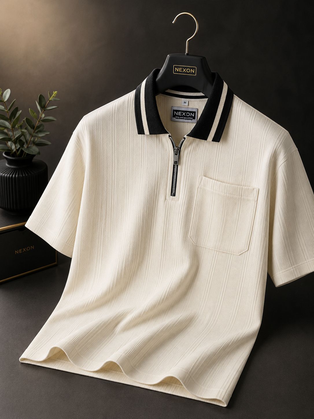Premium Box Cut Polo - Cream