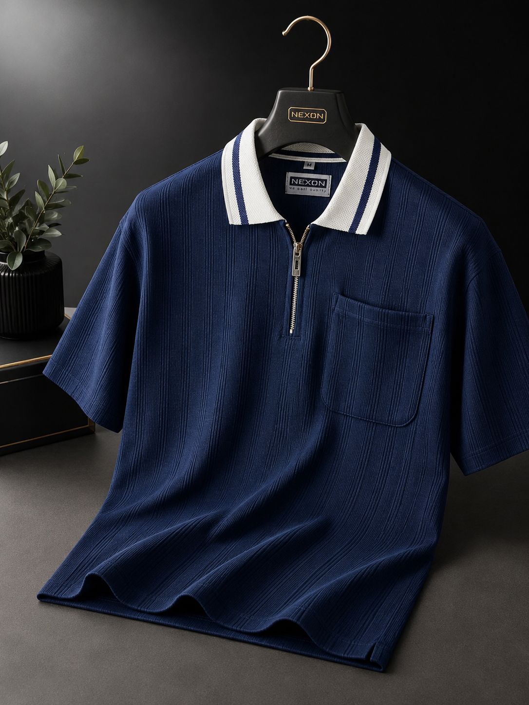 Premium Box Cut Polo - Navy