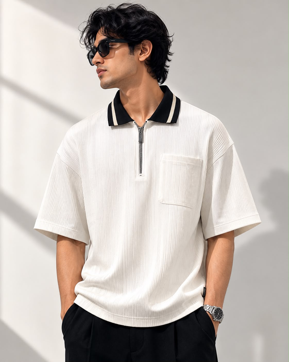 Premium Box Cut Polo - Cream