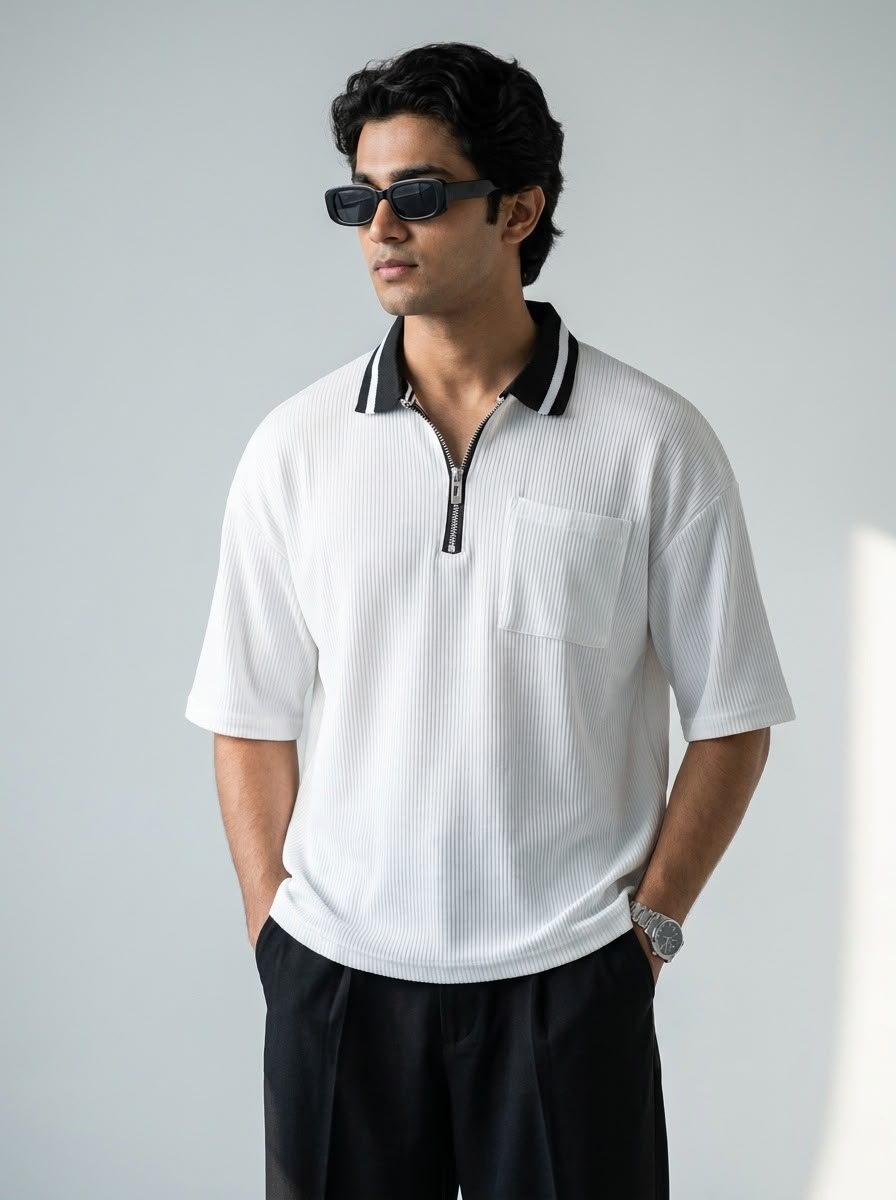 Premium Box Cut Polo - White