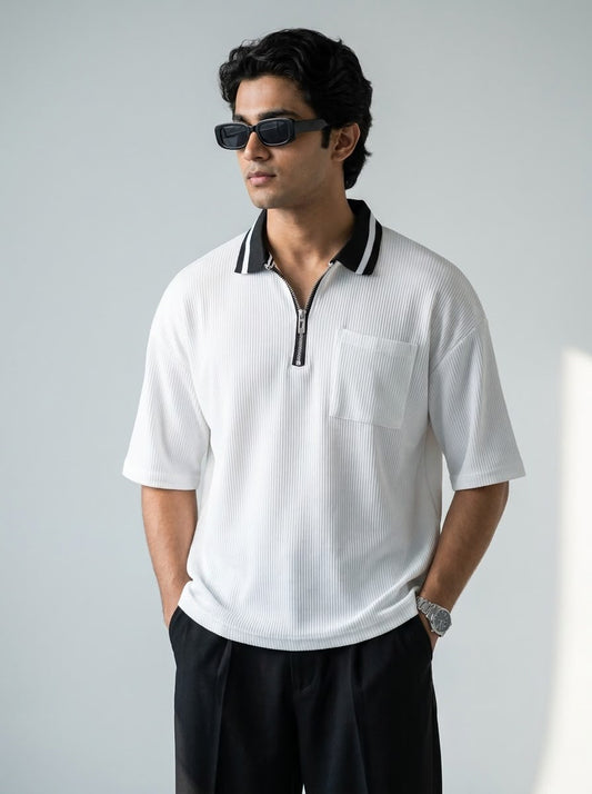 Premium Box Cut Polo - White