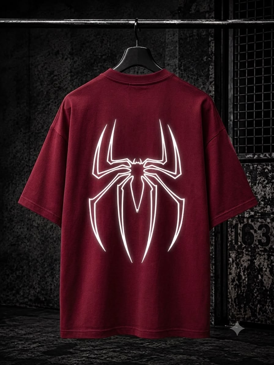 Spider Drop Shoulder - Maroon