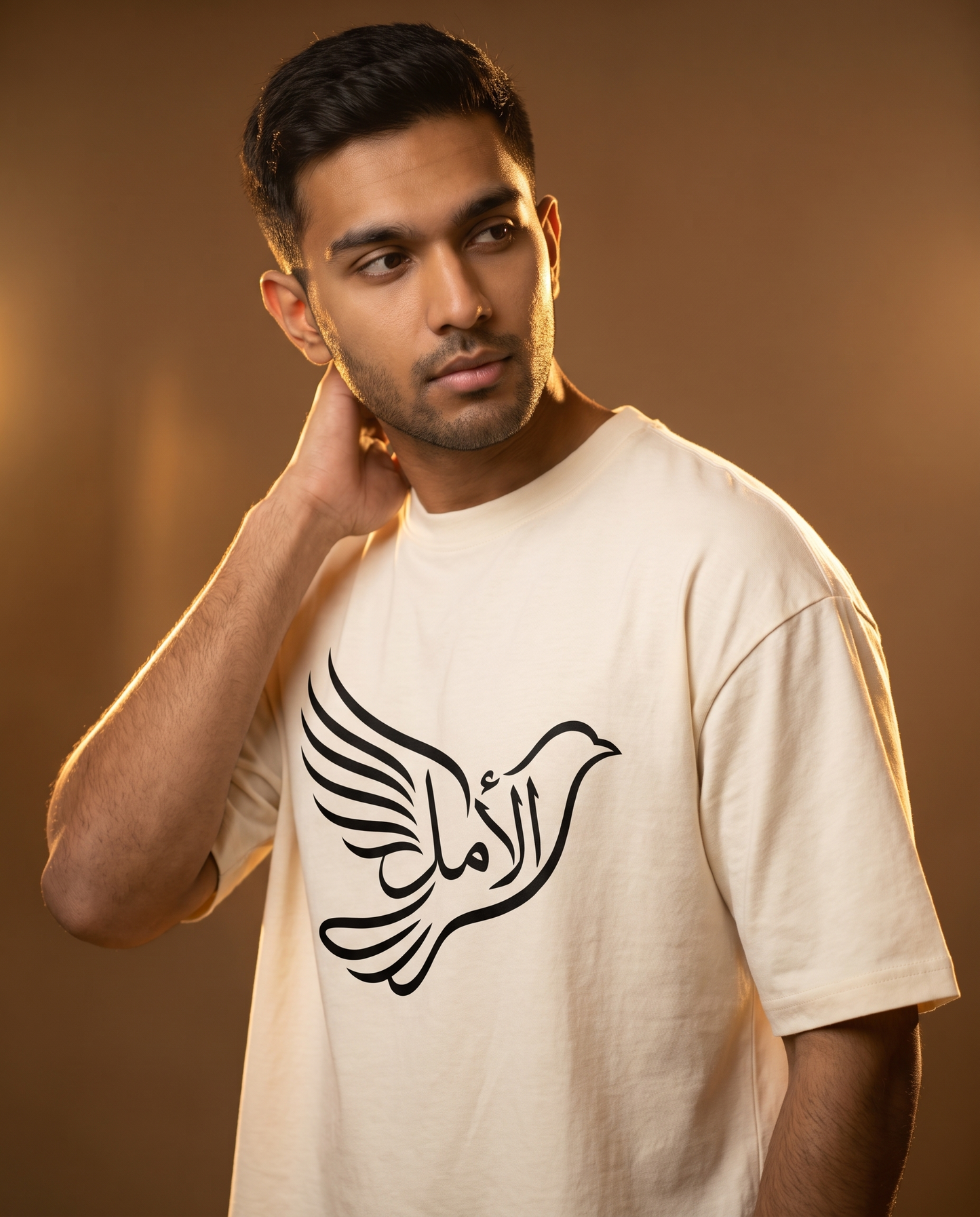 Hope Calligram Bird Over Size T-shirt