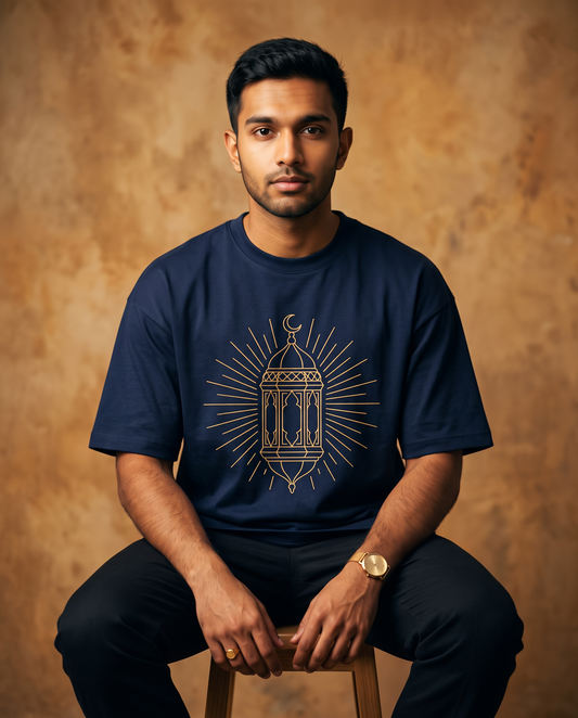 Mosque Lantern Glow Over Size T-shirt